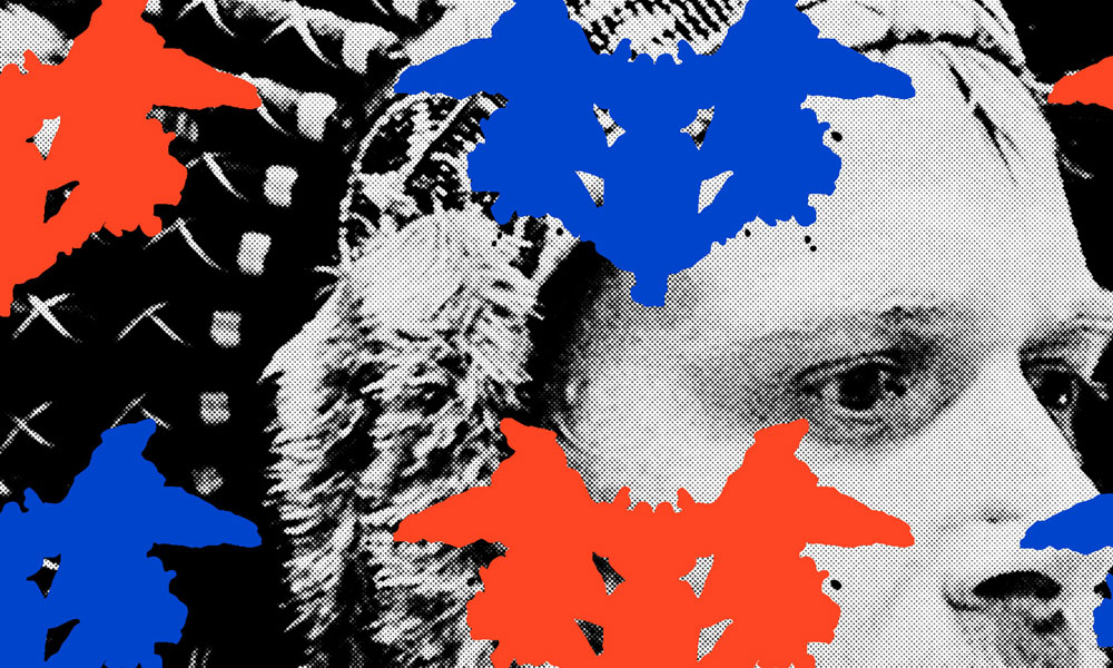 Image d'un des visuels finaux pour la réalisation de l'affiche. Celle ci comporte le héros de la pièce, ou des papillons de rorschach sont supperposé par dessus lui.