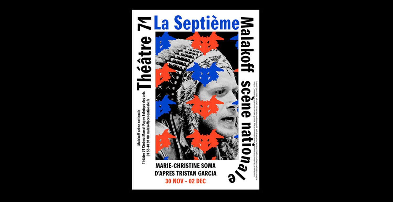 Second visuel final de l'affiche, où l'on travaille la stratigraphie comme le studio de Helmo, les papillons de Rorschach sont superposé et se répète comme un motif, de couleurs bleu et orange.