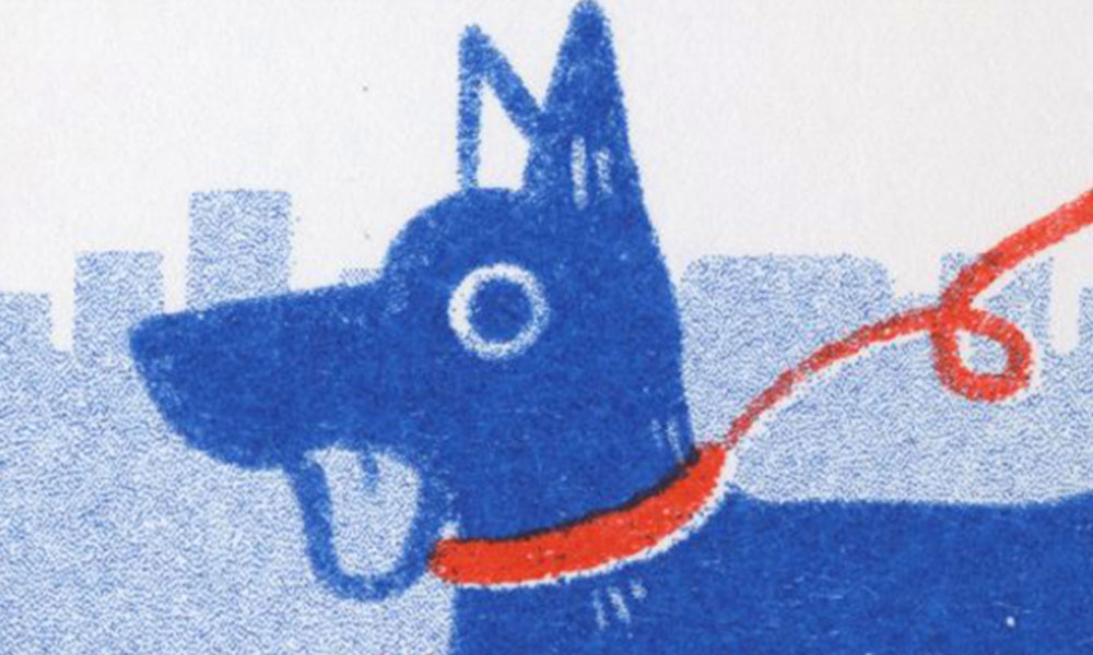 Image du chien, impression final en risographie.